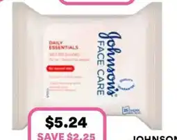 Priceline Johnson's Face Care Daily Essentials Refreshing Facial Cleansing Wipes For Normal Skin 25 Wipes offer