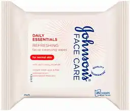 Priceline Johnson's Face Care Daily Essentials Refreshing Facial Cleansing Wipes For Normal Skin 25 Wipes offer