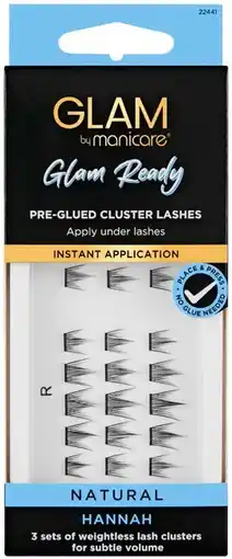 Priceline Glam by Manicare Cluster Lashes Natural Hannah 1 Pair offer