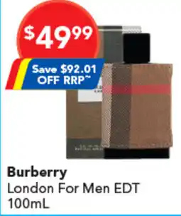 Amcal Pharmacies Burberry london for men edt offer