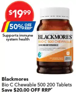 Amcal Pharmacies Blackmores Bio C Chewable 500 offer
