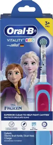 Priceline Oral-B Vitality Kids 3+ Years Disney Frozen Electric Toothbrush offer