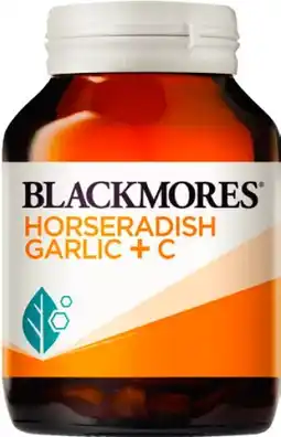 Amcal Pharmacies Blackmores Horseradish, Garlic + C 90 Tablets offer