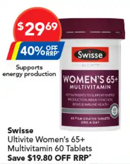 Amcal Pharmacies Swisse Ultivite Womens 65+ Multivitamin offer