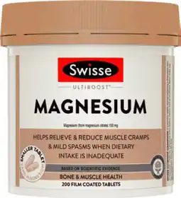 Amcal Pharmacies Swisse Ultiboost Magnesium 200 Tablets offer