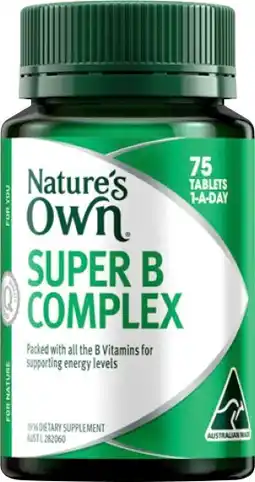 Amcal Pharmacies Nature’s Own Super B Complex 75 Tablets offer