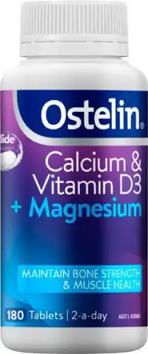 Amcal Pharmacies Ostelin Calcium & Vitamin D3 + Magnesium 180 Tablets offer