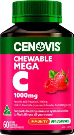 Amcal Pharmacies Cenovis Chewable Mega C Berry Flavour offer
