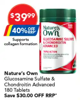 Amcal Pharmacies Natures Own Glucosamine Sulfate & Chondroitin Advanced offer