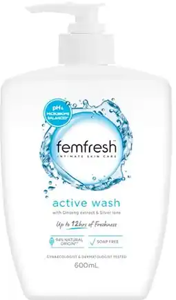 Priceline Femfresh Active Wash offer