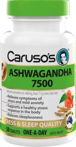Amcal Pharmacies Caruso’s Ashwagandha 7500 50 Tablets offer