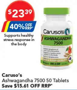 Amcal Pharmacies Carusos Ashwagandha 7500 offer