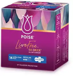 Priceline Poise LiveFree Regular With Wings Ultra-Thin offer