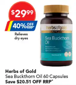 Amcal Pharmacies Herbs of Gold Sea Buckthorn Oil 60 Capsules offer
