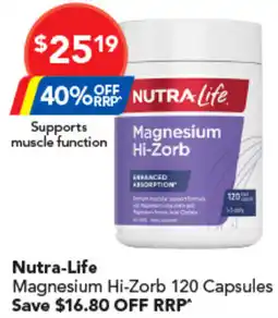 Amcal Pharmacies Nutra Life Magnesium Hi Zorb offer
