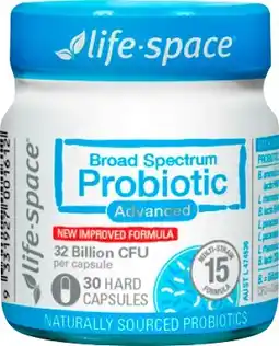 Amcal Pharmacies Life-Space Broad Spectrum Probiotic Advanced 30 Capsules offer