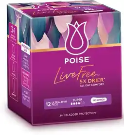 Priceline Poise LiveFree No Wings Super Ultra-Thin Pads offer