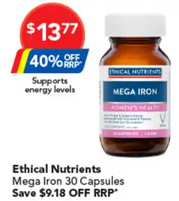 Amcal Pharmacies Ethical Nutrients Mega Iron offer