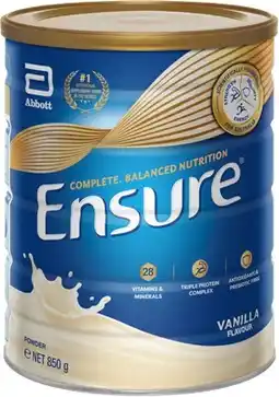 Amcal Pharmacies Ensure Vanilla Flavour Powder offer