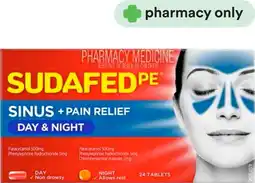 Priceline Sudafed PE Sinus + Pain Relief Day & Night 24 Tablets offer
