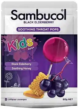 Priceline Sambucol Soothing Kids Throat Pops Black Elderberry offer