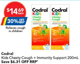 Amcal Pharmacies Codral Kids Chesty Cough + Immunity Support offer