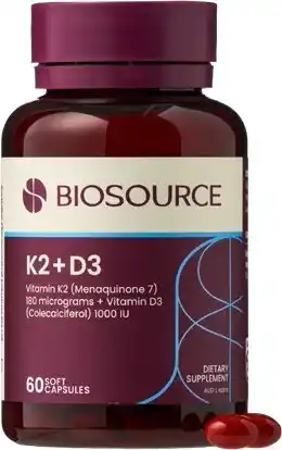 Biosource K2 + D3 60 Capsules