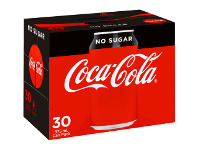 BIG W Coca Cola No Sugar Soft Drink Cans 375ml x 24 Pack offer