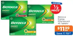 Good Price Pharmacy Berocca Energy Effervescent 45 Tablets offer
