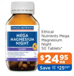 Good Price Pharmacy Ethical nutrients mega magnesium night 50 tablets offer
