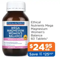 Good Price Pharmacy Ethical Nutrients Mega Magnesium Women's Balance 60 Tablets offer