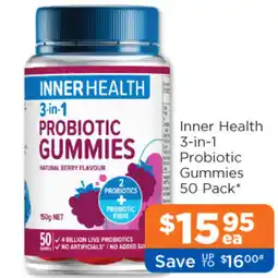 Good Price Pharmacy Inner Health 3-in-1 Probiotic Gummies 50 Pack offer