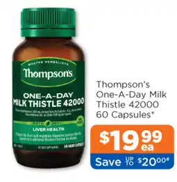 Good Price Pharmacy Thompson's One-A-Day Milk Thistle 42000.60 Capsules offer