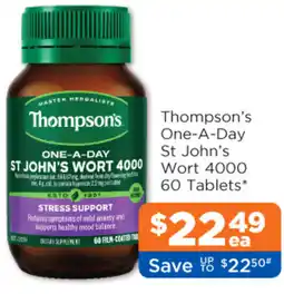 Good Price Pharmacy Thompson's one-a-day st john's wort 4000 60 tablets offer