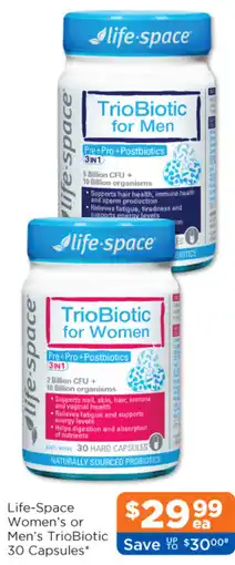 Good Price Pharmacy Life-Space Women's or Men's TrioBiotic 30 Capsules offer