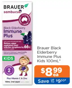 Good Price Pharmacy Brauer Black Elderberry Immune Plus Kids offer