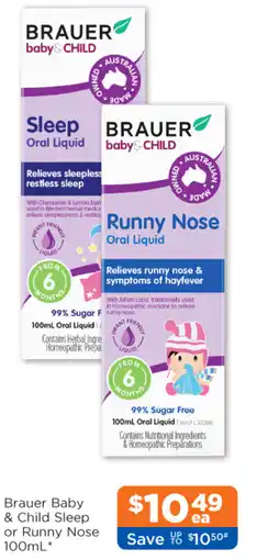 Good Price Pharmacy Brauer Baby & Child Sleep or Runny Nose offer