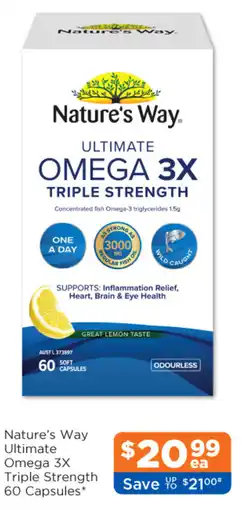 Good Price Pharmacy Nature's way ultimate omega 3x triple strength 60 capsules offer