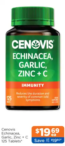 Good Price Pharmacy Cenovis Echinacea, Garlic, Zinc+ C 125 Tablets offer