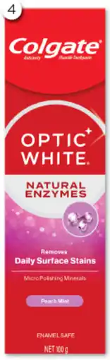 Good Price Pharmacy Colgate toothpaste optic white natural enzymes offer