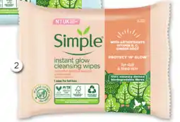 Good Price Pharmacy Simple instant glow face wipes 20 pack offer