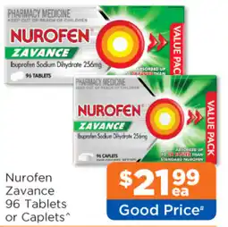 Good Price Pharmacy Nurofen zavance 96 tablets or caplets offer