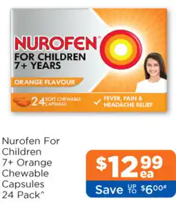 Good Price Pharmacy Nurofen for children 7+ orange chewable capsules 24 pack offer