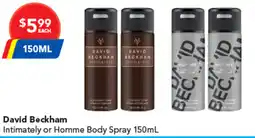 Amcal Pharmacies David Beckham Intimately or Homme Body Spray offer