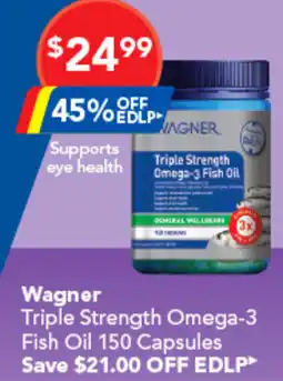 Amcal Pharmacies Wagner Triple Strength Omega 3 Fish Oil offer