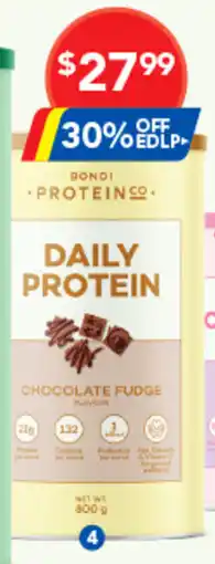 Amcal Pharmacies Daily Protein Chocolate Fudge Flavour offer