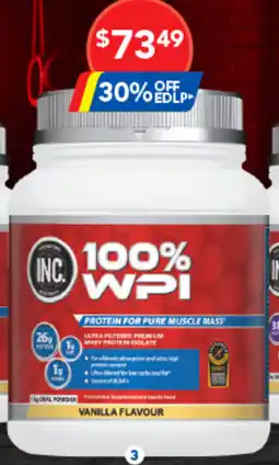 Amcal Pharmacies 100% WPI Vanilla Flavour Powder offer