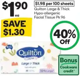 Woolworths Quilton Large & Thick Hypo allergenic Facial Tissue offer