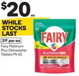 Woolworths Fairy Platinum Plus Dishwasher Tablets offer