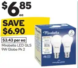 Woolworths Mirabella led gls 9w globe offer
